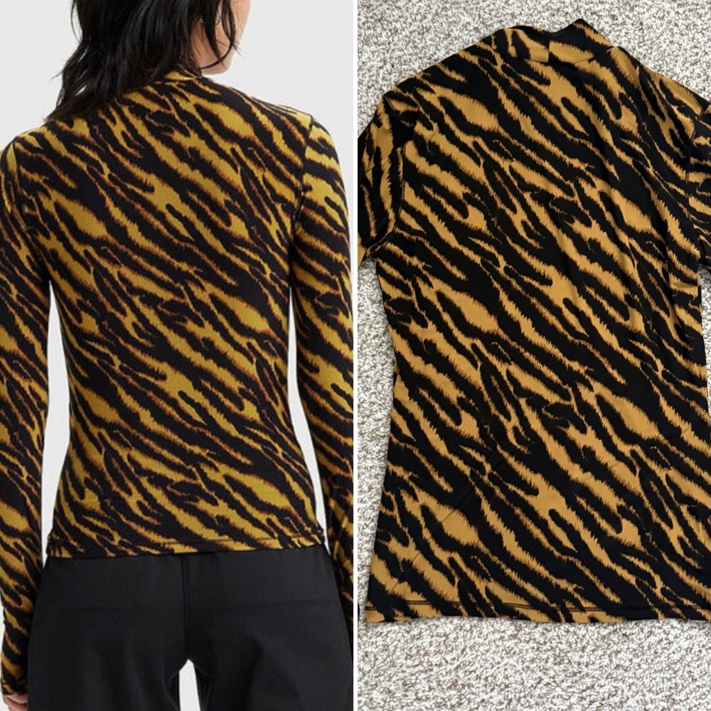 Levi's Tiger-Print Mock Neck Mammoth Second Skin Tee - Picture 4 of 7